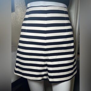 Zara Black and White Striped High Waist Shorts